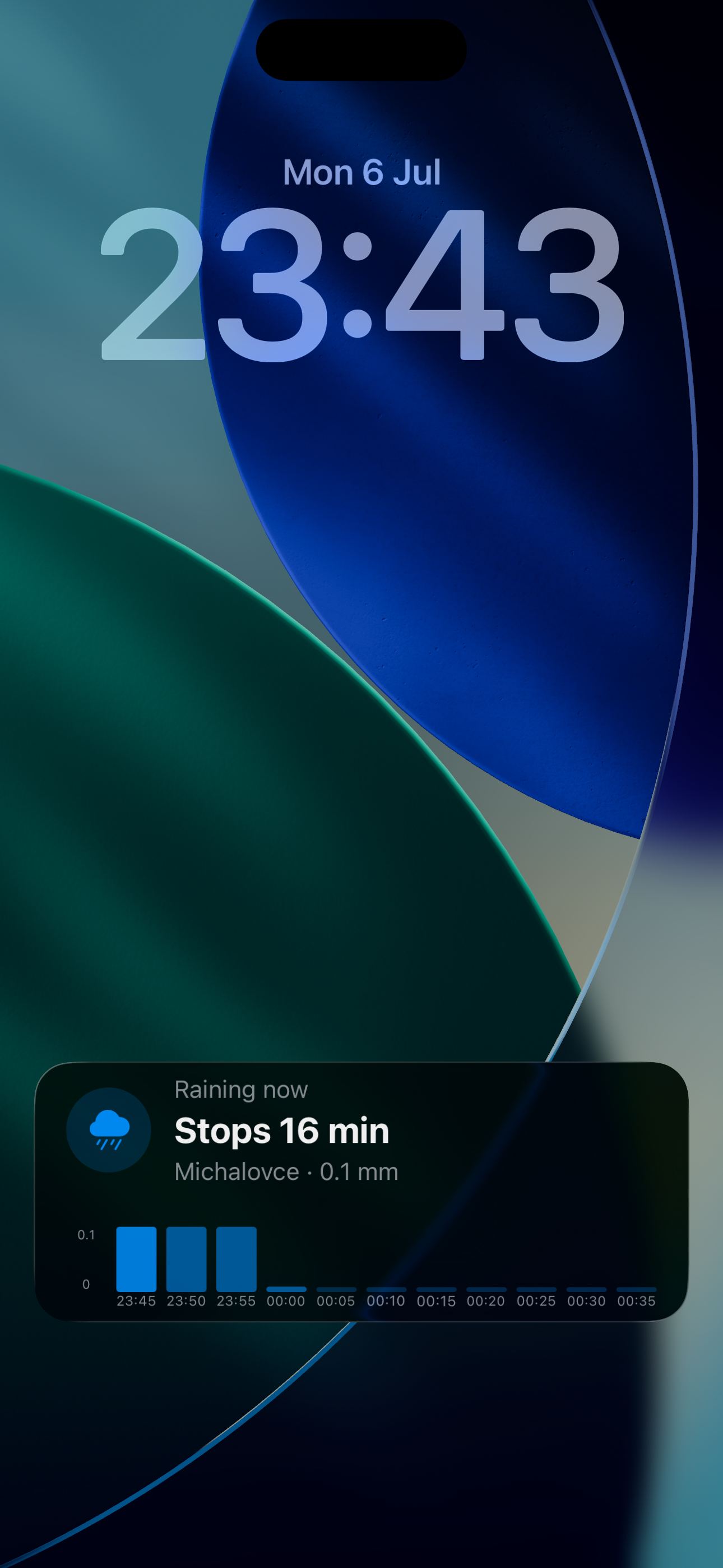 MetericCast Live Activity on the Lock Screen